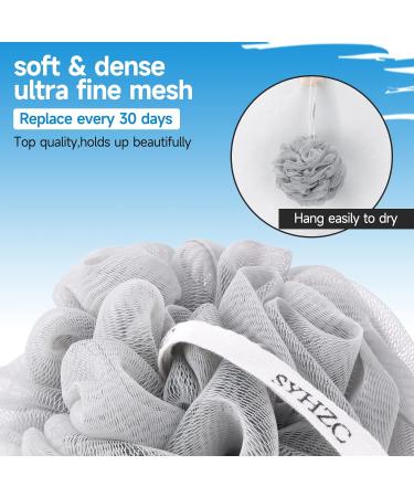 SYHZC Loofah Mesh Pouf Shower Puff for Women and Men Soft Shower Pouf Exfoliating Bath Scrunchie Multi Pack Body Puff - Buy Online on GoSupps.com