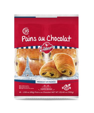 La Boulangere Pains Au Chocolat, Chocolate Croissants, Individually Wrapped, 16-Count