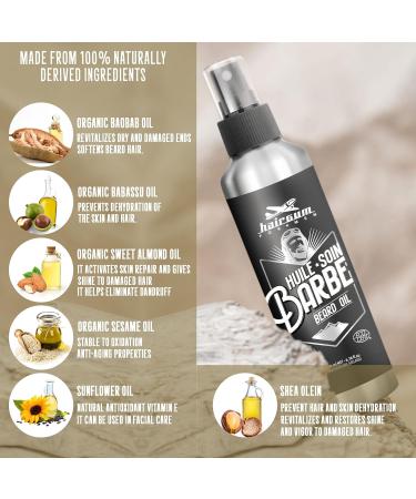 Hairgum Beard Oil | Natural Men's Grooming Oil | Moisturize & Nourish with Organic Sesame Oil | Grease-Free All-Natural Formula (Large - Buy Online on GoSupps.com
