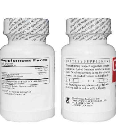 Cardiovascular Research Annatto Tocotrienols Softgels 125mg - 2 Bottles x 60 softgels - Pure DeltaGOLD - Vitamin E Supplement - Buy Online on GoSupps.com
