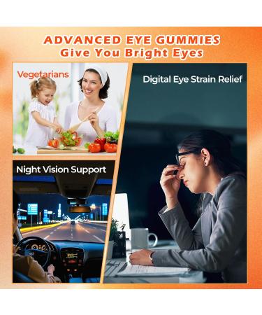 ATLEMISME Lutein Gummies (60 Gums). Gummies for Eyes with Lutein (28.5 mg) Zeaxanthin and Vitamin A (30 Day Pack) Orange Flavor Vegan Non-GMO Gluten-Free Supports Eye Health - Buy Online on GoSupps.com
