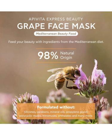 APIVITA Express Beauty Face Mask with Grape & Vitamin E - Smoothing Firming & Moisturizing for All Skin Types - 12 Packettes (0.27 Fl Oz) - International Shipping Available - Buy Online on GoSupps.com
