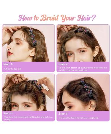 URBANITE Sparkling Crystal Stone Braided Hair Clips - 8PCS Rhinestone Hairpins for Women and Girls - Buy Online on GoSupps.com