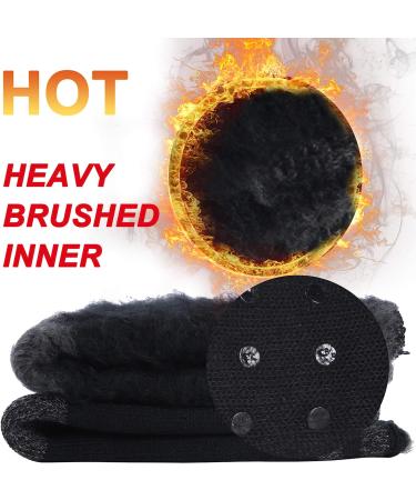 Three Street Winter Fur-Lined Slipper Socks - Unisex, Insulated & Non-Slip - 1 Pair (Black/Grey, Large) - Buy Online on GoSupps.com
