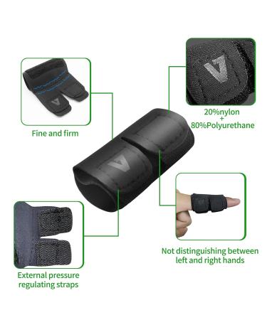 Adjustable Finger Splint - 2 Pieces Finger Support Brace for Sports Injuries & Arthritis Pain Relief - Black Medium - Buy Online on GoSupps.com