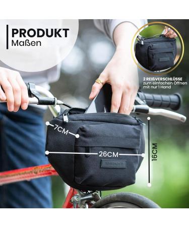 BOMENCE Small Bike Handlebar Pocket - 2-in-1 Sustainable Belt & Hip Pocket Made from Recycled PET (Black) - Buy Online on GoSupps.com