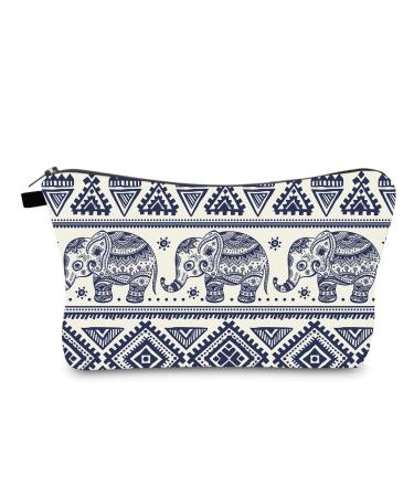 Makeup Bag Elephant Travel Small Portable Cosmetic Organizer Pouch for Women Girls Zipper Waterproof Clutch Toiletry Storage