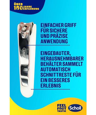 Scholl Nail Clip - Effortless Foot Grooming Tool for Hard & Thick Nails - Durable Lever System - Perfect for Well-Groomed Feet - Buy Online on GoSupps.com