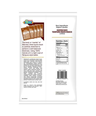 Ikaten Daio Tempura Squid Snack 1.87oz (Pack of 5) - Made in Japan - High Protein Japanese Squid Snack - Buy Online on GoSupps.com