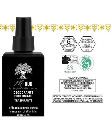  Helan Helan M Oud - Alcohol-free breathable spray deodorant with vitamin E fresh and delicate deodorant fragrance prevents unpleasant odors long-lasting deodorant perfumes made in Italy 100 - Buy Online on GoSupps.com