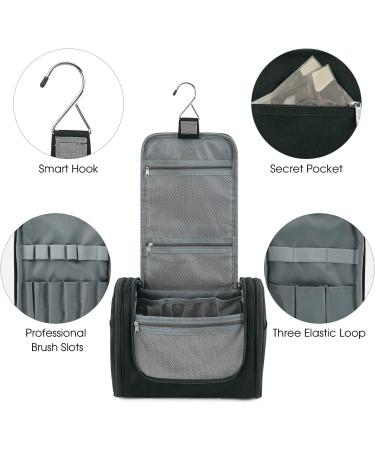 WANDF Large Hanging Toiletry Wash Bag Travel Makeup Organizer - Denim Black | Men Women - Buy Online on GoSupps.com