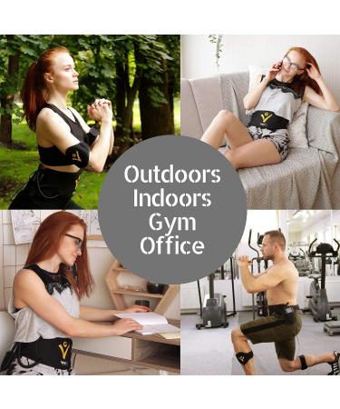 Veofit EMS Abdominal Muscle Belt | Weight Loss & Toning Trainer for Abs Back Arms Thighs | Includes Fitness Guide & Travel Bag - Black - Buy Online on GoSupps.com
