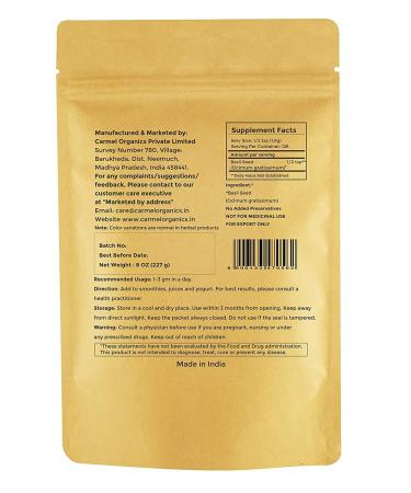 Organic Basil Seeds (Tukmaria Sabja) - 8 oz | High Fiber | Ideal for Smoothies | Non-GMO | Keto Friendly | Gluten-Free - Buy Online on GoSupps.com