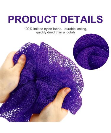 African Exfoliating Bath Sponge Set - Tight Weave Body Scrubber for Smooth Skin - 2 Pack (Purple) - Buy Online on GoSupps.com