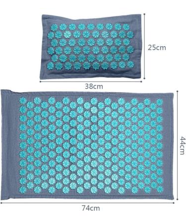 Dunlap Coconut Fiber Acupressure Mat & Pillow Set - Blue Massage Cushion for Back & Foot Relaxation Stress Relief & Acupuncture - 3 Sets - Buy Online on GoSupps.com