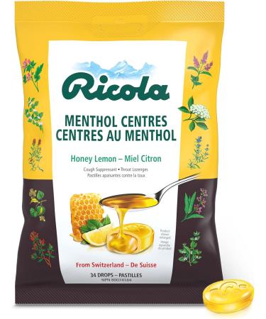 Ricola Lemon Mint No Sugar Added Throat Drops & Menthol Centres Cough Drops Lemon Mint + Cough Drops - Buy Online on GoSupps.com