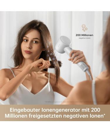 Dream Hair Gleam Hair Dryer | High-Speed 110 000 RPM 65m/s Airflow 200 Million Negative Ions | Lightweight & Controlled Temperature for Perfect Styling - Buy Online on GoSupps.com