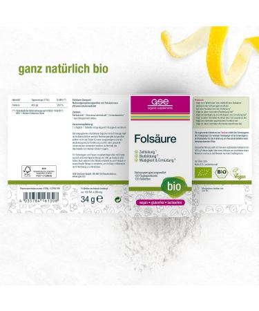Buy GSE Folic Acid Compact Tablets - Organic B Vitamins from Lemon Peels 100% Vegan No Added Sugar | International Shipping - Buy Online on GoSupps.com