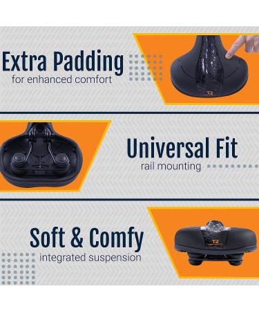 Memory Foam Bike Seat Cushion - Universal Fit, Shock-Absorbing, Extra-Wide - for Peloton & Comfort Biking - Men & Women by TrekRascal - Buy Online on GoSupps.com
