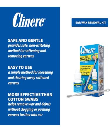 Clinere Earwax Removal Kit - Safe & Gentle Itch Relief .5oz Carbamide Peroxide 4 Count - Buy Online on GoSupps.com