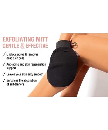 Tanning Mitt Kit - Double Sided Self Tanner Mitten for Body and Face | Includes Exfoliation Mitt | Washable and Ultra Soft Tanning Gloves for Streak-Free Tan - Buy Online on GoSupps.com