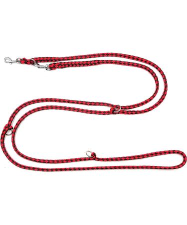 Dog Linen Leash for Small Dogs (Up to 15 kg) - Lightweight & Durable Adjustable 2.40m 2.80m 3.50m - Chic Black-Red Design - Buy Online on GoSupps.com
