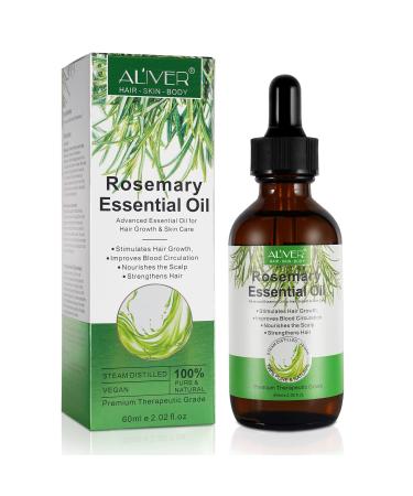 Rosemary Essential Oil Rosemary Hair Growth Oil Rosemary Oil for Hair Growth & Skin Care Stimulates Hair Growth Strengthens Hair Nourishes Scalp Rid of Itchy and Dry Scalp for Men Women 60 mL 60ml