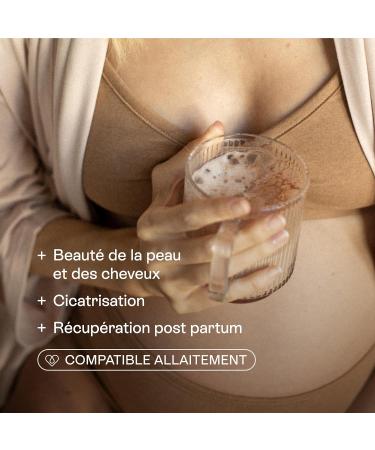 Mama Load Postpartum Collagen Pack of 112 g Soothing Drinks Cocoa Beauty Hair and Skin 3 g of Marine Collagen per dose Pregnancy and Breastfeeding Compatible Made in France - Buy Online on GoSupps.com