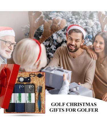 ToVii Golf Towel with Microfiber Waffle Pattern, Brush Tool Kit, Club Groove Cleaner, and Divot Tool - Navy | Golf Accessories for Men - Buy Online on GoSupps.com