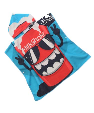 FEBE Bath Poncho Children's Bath Towel with Hood Bathrobe for Toddler Milkshake
