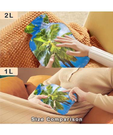 Buy Naanle 2L Hot Water Bottle with Cover - Sea Beach Palm Design for Menstrual Cramps & Pain Relief | Heat & Cold Therapy - Buy Online on GoSupps.com