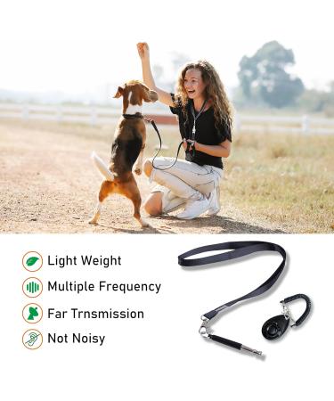 4 Pcs Dog Whistle and Dog Clicker Dog Whistle to Stop Barking for Dogs Professional Recall Dog Training Kit Adjustable Frequencies Dog Whistle with Black Lanyard and Wrist Strap - Buy Online on GoSupps.com