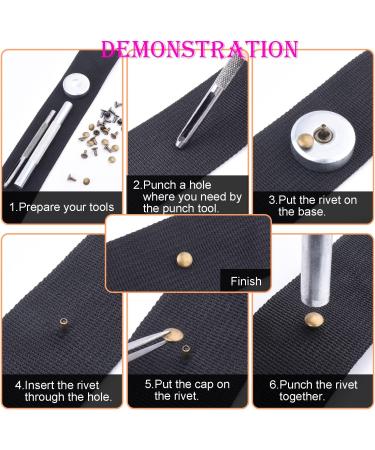 200Sets 6mm Double Round Cap Leather Rivets  Tubular Metal Rivets Spikes Studs  Leather Rivets for Leather Key Fob Clothing Pets Collar Boots Bags Belt Repair and Decoration (Gun Black) 6mm Black - Buy Online on GoSupps.com
