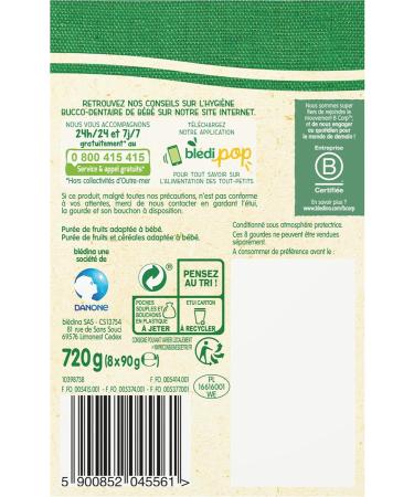 Bl dina Fruits Apples Bananas Blackcurrants Blueberries/Apricots Millet Rye/Cocktail from 8 Months 720 g - Buy Online on GoSupps.com