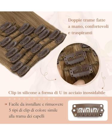 Achat Extensions Cheveux Naturels Clip 45 cm - Chatain Clair Remy - 8 PCS paisseur Fine (#06 Marron Clair 70 g) - Livraison Internationale - Buy Online on GoSupps.com