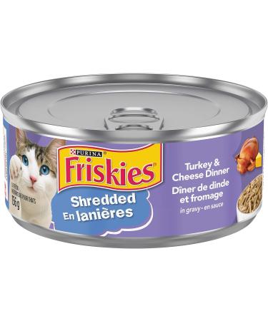 Friskies Shredded Turkey & Cheese Dinner Wet Cat Food (156g 24 pack) + Purina Friskies Tasty Treasures with Cheese Cat Food Variety Pack (24-156g) - Buy Online on GoSupps.com