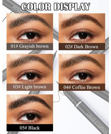 Eyebrow Pencil Grayish Brown Brow Pencil with Ultra-Fine 0.01mm Brush-Tip Multifunctional Liquid Eyeliner & Eyebrow Pen Waterproof Sweat-Proof Long-lasting Quick Drying with Brow Tool & Brush-01# #01 Grayish Brown - Buy Online on GoSupps.com
