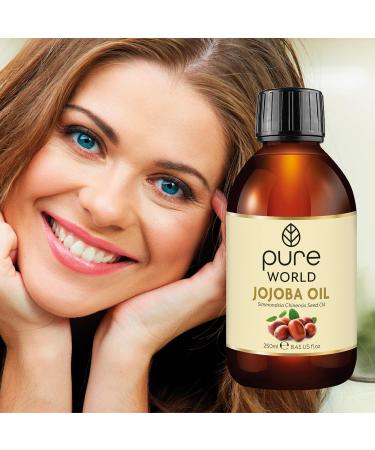Pure World Natural Peruvian Jojoba Oil 100% Pure and Undiluted 250ml. Cold Pressed Premium Quality Jojoba Oil Skin Nails Body and Face Vegan  - Buy Online on GoSupps.com