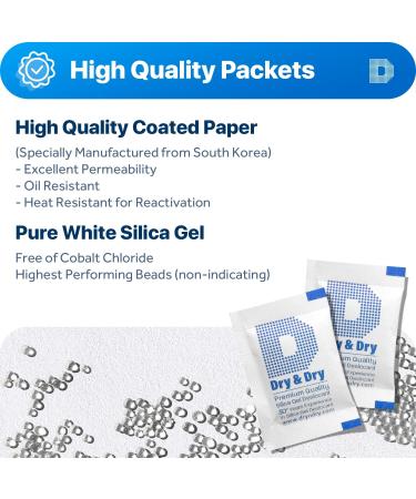 Buy Premium Pure Silica Gel Packets - 100 Packets 2 Gram | Food Safe Desiccant for Dehumidifying - Buy Online on GoSupps.com
