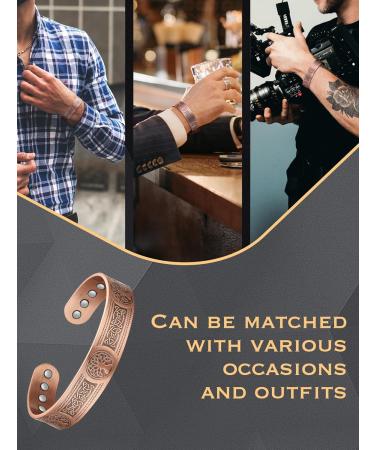 Buy Jeracol Copper Magnet Bangle for Men & Women - Adjustable Size 6 Strong Magnets Gift Box Included - 3Tree - Buy Online on GoSupps.com