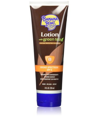 Banana Boat Lotion with Green Tea  8 Ounces Broad Spectrum Sunscreen SPF 8