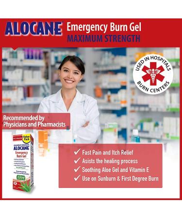 Alocane Emergency Burn Gel 4% Lidocaine | Fast Pain Relief for Minor Burns | 4oz Pack of 1 - Buy Online on GoSupps.com