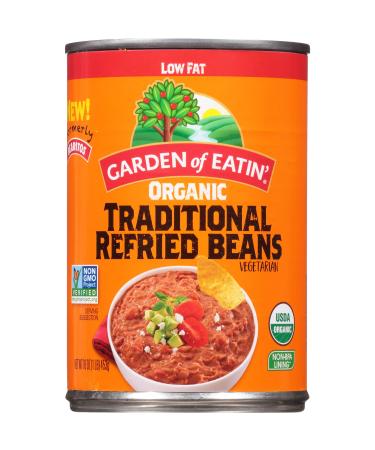 Bearitos Organic Low Fat Traditional Refried Beans, 16 oz (Pack of 12) 1 Pound Low Fat Traditional