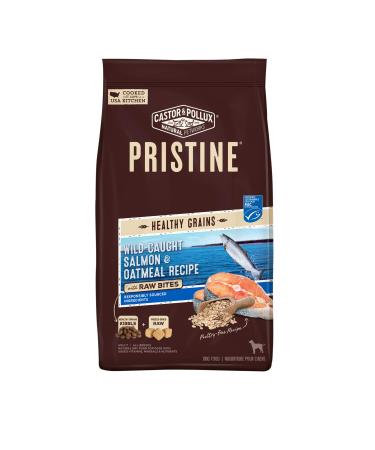 Castor & Pollux Pristine Wild-Caught Salmon & Oatmeal Dry Dog Food Recipe with Raw Bites - 4 lb Bag Healthy Grains Salmon with Raw Bites 4 Pound (Pack of 1)