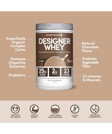 Designer Wellness Whey Protein Meal Replacement Powder Organic Gluten-Free Milk Chocolate | Superfood Complex Vitamins & Minerals 1.72 lb - Buy Online on GoSupps.com