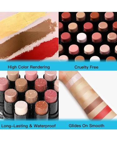 3-Pc Cream Contour Sticks Set with Highlighter, Shadow & Blush - Waterproof, Long-lasting Face Cosmetics for Brightening & Blushing - Buy Online on GoSupps.com