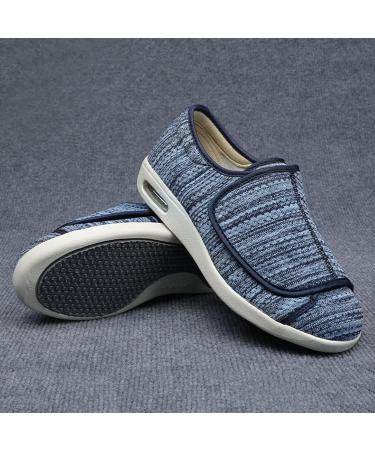 Diabetic Slippers Women Men Wide Width Adjustable Closure Memory Foam Sole Elderly Edema Shoes 13.5 Blue - Buy Online on GoSupps.com