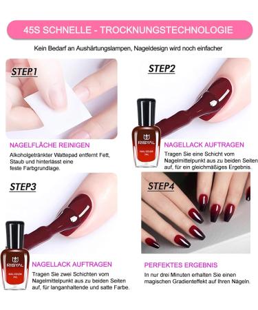  MrCuvaryas Long Lasting Red Pearlescent Water Based Nail Polish Non-Toxic Water Based Nail Polish Water Based Nail Polish Colour Changing Nail Polish - Buy Online on GoSupps.com