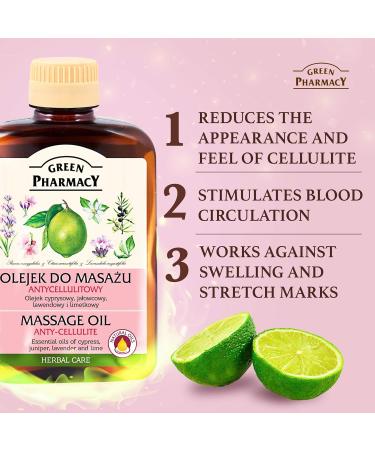 Green Pharmacy Anti-Cellulite Body Massage Oil with Cypress, Juniper, Lavender & Lime - 200ml - Buy Online on GoSupps.com