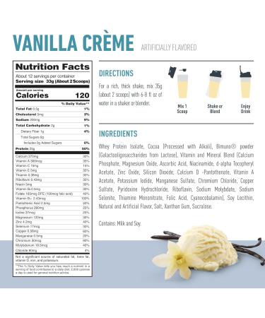 Isopure Protein + Gut Health & Immune Support Powder Vanilla Cr me 25g Whey Protein with Prebiotics & Vitamins 12 Servings (Pack of 1) Vanilla Cr me 12 Servings (Pack of 1) - Buy Online on GoSupps.com